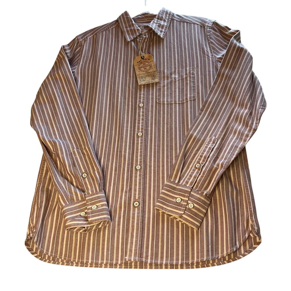 Fat Face Foss Stripe Button Up Shirt Men’s Size Small Red Bordeaux NWT *FLAW